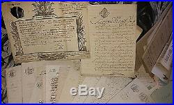 Lot divers actes documents bonne provenance familiale (noblesse.) XVIII XIX XX