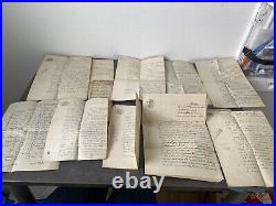 Lot divers ancien documents partage vente immeuble manuscrit plume notaire XIX
