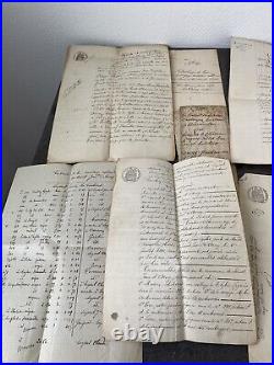 Lot divers ancien documents partage vente immeuble manuscrit plume notaire XIX