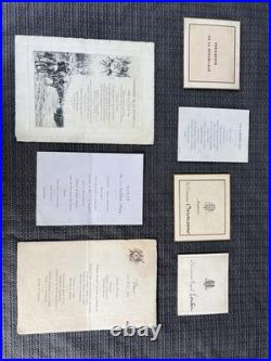 Lot exceptionnel de menus et cartons de table de la Présidence de la République