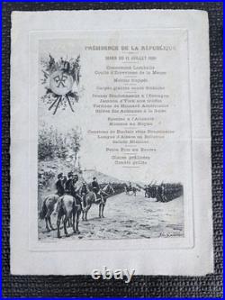 Lot exceptionnel de menus et cartons de table de la Présidence de la République