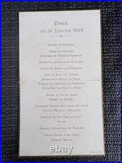 Lot exceptionnel de menus et cartons de table de la Présidence de la République