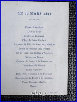 Lot exceptionnel de menus et cartons de table de la Présidence de la République