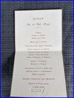 Lot exceptionnel de menus et cartons de table de la Présidence de la République