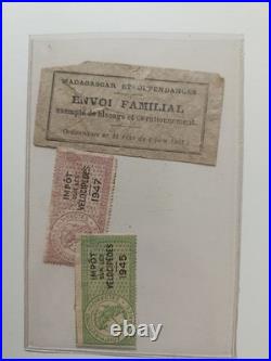 Lot histoire postale France, Inde et Madagascar cachets de cire, Victoria Lot histoire postale France, Inde et Madagascar cachets de cire, Victoria
