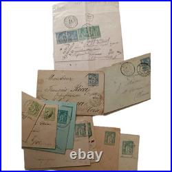 Lot histoire postale France, Inde et Madagascar cachets de cire, Victoria