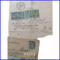 Lot histoire postale France, Inde et Madagascar cachets de cire, Victoria