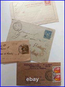 Lot histoire postale France, Inde et Madagascar cachets de cire, Victoria
