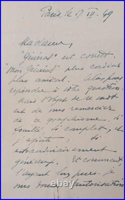 Lot lettres autographes 1948-49 Écrivains, Artistes pour le magazine Votre Amie