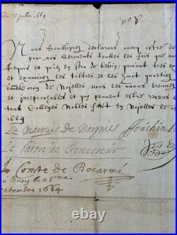 Lot manuscrits anciens Carondelet Noyelles sceaux & lettres patentes XVIe-XVII