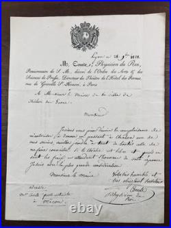 Louis Comte Ventriloque Prestidigitateur Magie 1821 Autographe Chalon sur Saône