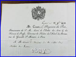 Louis Comte Ventriloque Prestidigitateur Magie 1821 Autographe Chalon sur Saône