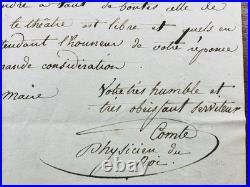 Louis Comte Ventriloque Prestidigitateur Magie 1821 Autographe Chalon sur Saône
