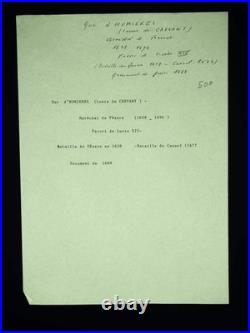 Louis DE CREVANT DUC D'HUMIERES parchemin manuscrit signé 1688