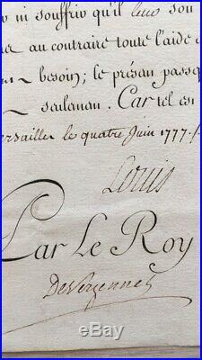 Louis XVI Passeport 1777