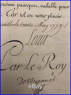 Louis XVI Passeport 1779