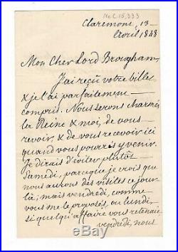 Louis-philippe Ier / Lettre Autographe (1848) / Un Mois Aprés Son Abdication