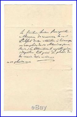 Lucien Bonaparte / Lettre Autographe (1803) / Palissot