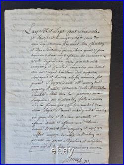 MANUSCRIT 1690 MARINE Royale AMIRAUTÉ Justice Louis XIV De La Roque 5p