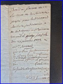 MANUSCRIT 1690 MARINE Royale AMIRAUTÉ Justice Louis XIV De La Roque 5p