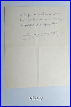 MAURIAC François, Lettre Autographe signée, 12 décembre 1952, Stockholm