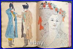 MILITARIA Cahier de chansons. 39 dessins originaux (dont 35 couleurs) 1903