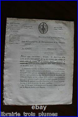Mai 1798 Circulaire signée sur les CARTES à jouer autographe régicides
