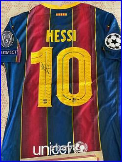Maillot Messi Barcelone Autographé Signé Avec Certificat D'authentification