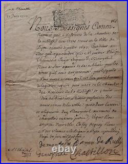 Manuscrit Lettre de Noblesse Philippe Thomassin datée 21 juin 1700