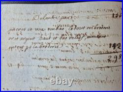 Manuscrit XVIIe Uniforme Archer Galères Armes du Roi Louis XIV Broderie