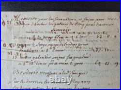 Manuscrit XVIIe Uniforme Archer Galères Armes du Roi Louis XIV Broderie