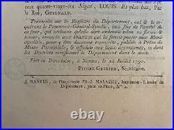Manuscrit du XVIIIè Registres du Directoire de Départements 10 juillet 1790