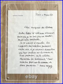 Marcel PAGNOL, Lettre sur sa passion pour les nombres premiers