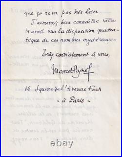 Marcel PAGNOL, Lettre sur sa passion pour les nombres premiers