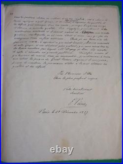 Marine, Amiral Edmond PRIS, Etude manuscrite autographe, 35 pages, 1857, Rare