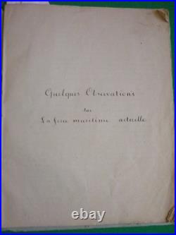 Marine, Amiral Edmond PRIS, Etude manuscrite autographe, 35 pages, 1857, Rare
