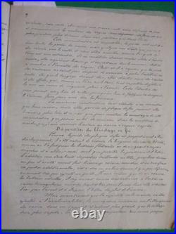 Marine, Amiral Edmond PRIS, Etude manuscrite autographe, 35 pages, 1857, Rare