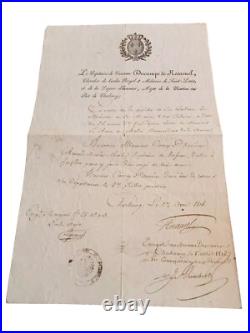 Marine Lettre Autographe Signee Cherbourg 1816 Claude Du Campe De Rosamel