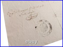Marine Lettre Autographe Signee Cherbourg 1816 Claude Du Campe De Rosamel