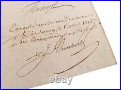 Marine Lettre Autographe Signee Cherbourg 1816 Claude Du Campe De Rosamel