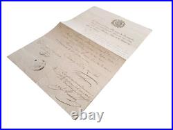 Marine Lettre Autographe Signee Cherbourg 1816 Claude Du Campe De Rosamel