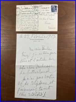 Marthe Bibesco 1957 Paule Gaspart Rares Autographes Princesse Sutherland Decaux