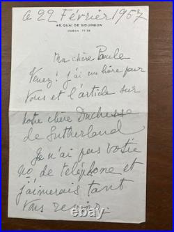 Marthe Bibesco 1957 Paule Gaspart Rares Autographes Princesse Sutherland Decaux