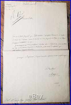 Mathématicien Gaspard Mongede Péluse autographe signée duc de Massa Régnier
