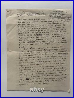 Maurice TOESCA Manuscrit & Envoi Autographe