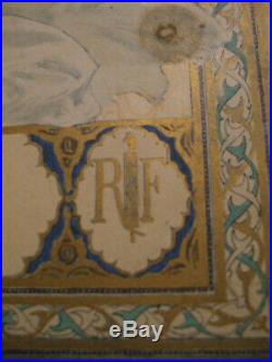 Menu presidentiel art nouveau emile loubet 1903 tunisie guillonnet R F