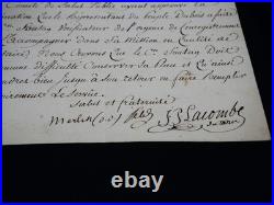 Merlin DE DOUAI lettre signée COMITE DE SALUT PUBLIC, LACOMBE 1795