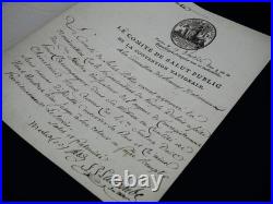 Merlin DE DOUAI lettre signée COMITE DE SALUT PUBLIC, LACOMBE 1795