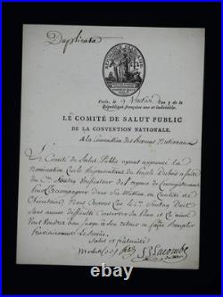 Merlin DE DOUAI lettre signée COMITE DE SALUT PUBLIC, LACOMBE 1795