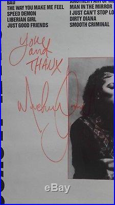 Michael jackson signed Bad Album autograph Rare no promo